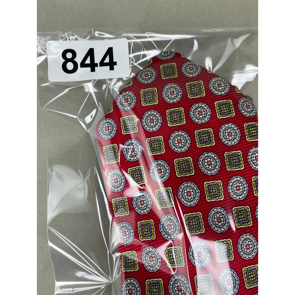 Robert Talbott‎ Mens Tie Red Geometric Medallion Silk Best of Class Formal 58x4